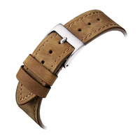 Montre personnalisée OEM avec logo, mouvement Miyota 8215 modifié, petite seconde, cadran vintage, boîtier en acier, bracelet en cuir