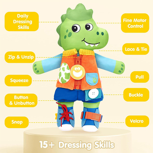 Poupée <span class=keywords><strong>Montessori</strong></span> en peluche 2-en-1 de haute qualité, réversible Licorne & Dinosaure, pour apprendre à se vêler, pour tout-petits et enfants - Product Image 2