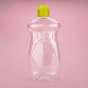 Factory direct supply 500ml plastic PET squeeze liquid dishwasher soap bottle with push pull cap