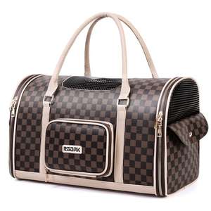 Lüks PVC Kare Fermuarlı Yumuşak Kenarlı Evcil Hayvan Taşıma Çantası, 7 kg'a Kadar Kediler ve Köpekler için Katlanabilir Taşınabilir - Product Image 6