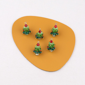 Christmas <b>Tree</b> Crystal <b>Glass</b> Pendant Themed Charm For Bag Keychain Gift Accessory Spring 2024 Yiwu Origin Plastic Resin - Product Image 4