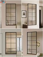 Porte coulissante moderne en verre trempé avec cadre MDF ultra-fin, finition intérieure, cloison de chambre personnalisée, ouverture latérale électrique