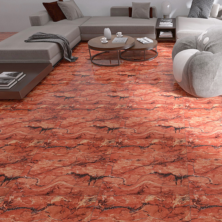 Interior 24x24 Full Body Red and Black Glazed Polished Porcelain