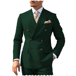 Casual Beige Herren Business Anzüge 2 Stück Regular Fit Zweireiher Jacken hose für <span class=keywords><strong>Prom</strong></span> Party Hochzeit Smoking - Product Image 2