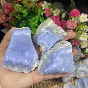 자연 치유 거친 표본 크리스탈 미네랄 원시 블루 레이스 마노 장식 - Product Image 2