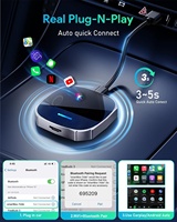 Adaptador Inalámbrico Inteligente CarPlay AI Box con WiFi Dual y Dongle Inalámbrico Android Auto AI Box para YouTube, Netflix, IPTV y Más