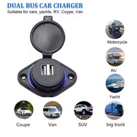 Adaptateur de prise de chargeur de voiture USB pour bateau 12V 24V 3.1A chargeur USB de bus à double port avec anneaux de lumière LED