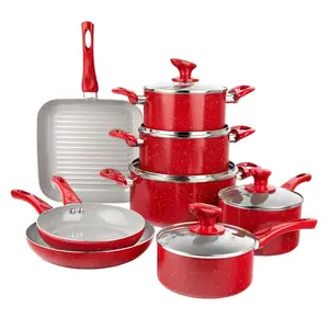 13 Piece Granite stone Diamond Pots and Pans Set, Nonstick Cookware Set