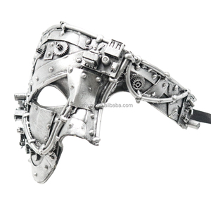 Masque d'homme d'horreur Steampunk Cyberpunk de haute qualité avec lunettes pour les fêtes costumées de mariage ou d'halloween - Product Image 3
