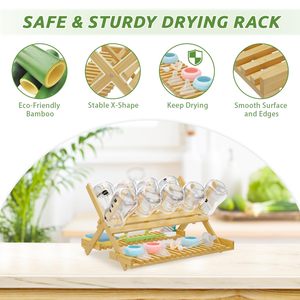 JQ Ổn Định X-Hình Dạng Chai Tre Tiệt Trùng Chủ Khô Giá Với 8 Khe Cắm - Product Image 3