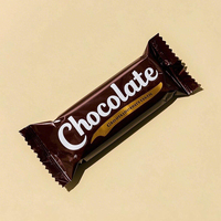 Envoltura de barra energética de bocadillo de chocolate con sello curativo impreso personalizado, rollo de película de embalaje, papel de aluminio, almohada sellada en la parte posterior, bolsa de mylar