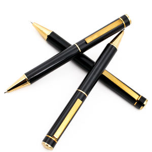 Bolígrafo de Lujo para Hombre, Metálico Negro, Tipo Twist, con Clip Dorado y Logotipo Personalizable - Product Image 2