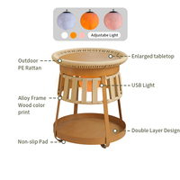 Ensemble de tables d'appoint rondes modernes et durables pour l'extérieur, salle à manger et salon, cadre en alliage d'aluminium résistant aux intempéries, balançoire pour patio et balcon