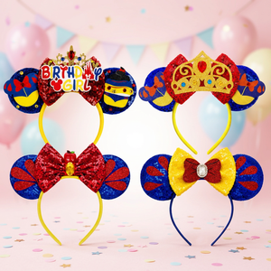 Diadema con Orejas de Ratón de Princesa, Villana o Reina, Corona Brillante con Lazo y Lentejuelas, para Fiestas de Cumpleaños, Halloween, Cosplay, Niños - Product Image 3