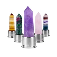 Bouteille d'eau en verre de luxe avec élixir de pierres précieuses de guérison, infusée de pierres précieuses de chakra, énergie cristalline