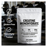 Créatine monohydrate en poudre, complément alimentaire de qualité alimentaire, 99% de pureté, étiquette privée OEM, 500g