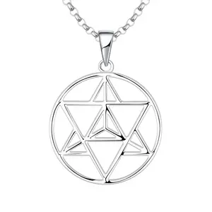 925 Sterling Silber Pentagramm Penta cle Hexagram Anhänger Halskette YH SCHMUCK Für Frauen Männer