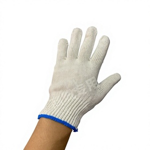 Low Price OMET 450g-600g/Doz 7 oz Durable Anti-Slip Breathable White CVC Safety Cuff Anti-Cut <b>Silicone</b>-Free Powder-Free <b>Gloves</b> - Product Image 5