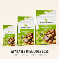Sachet refermable mat de qualité supérieure pour fruits secs et noix, idéal pour les magasins de snacks et le stockage alimentaire à domicile