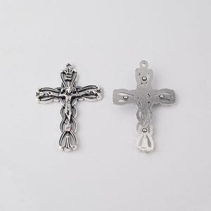 Colgante de Crucifijo con Estatua de Jesús Católica Chapada en Plata Antigua ACR018 Kingme para Collar de Rosario <span class=keywords><strong>DIY</strong></span> - Product Image 6
