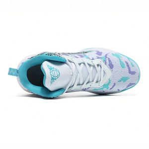 Chaussures de <span class=keywords><strong>basket</strong></span>-ball montantes pour hommes et femmes, baskets <span class=keywords><strong>mi</strong></span>-hautes en maille respirante à lacets, tissu extensible, mode extérieure, été et hiver - Product Image 5