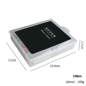 Extensión de puntas de uñas Formas de sistema de uñas dobles Acrílico transparente Cubierta completa Uñas postizas Forma dual con escala - Product Image 6