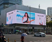 Écran d'affichage numérique LED commercial IP65, panneau vidéo d'angle de bâtiment P10 SMD, signalisation animée couleur intégrale