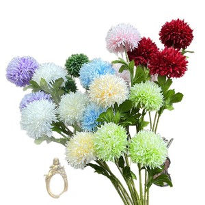 Bouquet de fleurs artificielles en soie Bubble Ball multicolores 12 pièces Décoration de mariage et de maison - Product Image 5