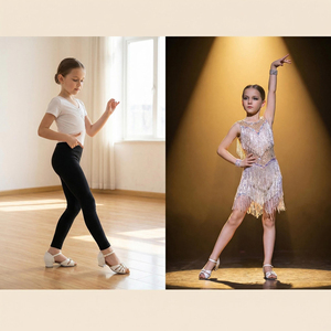 Scarpe da Ballo Latino per Bambine in Pelle PU Bianca con Logo Personalizzato, Tacco Basso, per Danza da Sala e Salsa, con Fibbia Decorata - Product Image 5