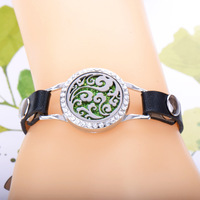 Nouveauté diffuseur de parfum multicouche médaillon d'huile bracelet en cuir double couche pour femmes hommes bijoux prix d'usine