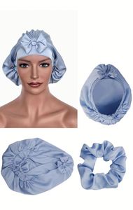 Gorro de Dormir Grande de Seda para Mujer, Gorro de Satén para Dormir, para Cabello Rizado, con Banda Ajustable, Regalo Promocional - Product Image 3