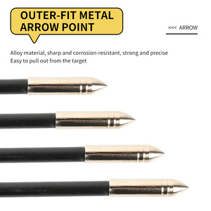 STARCN Flèches en fibre <span class=keywords><strong>de</strong></span> verre 7 mm - Spine 900, 80 cm, 37 g, ailettes en caoutchouc, pour tir à l'arc (corps et pointe) - pour arcs classiques/composés 15-30 Lbs - Product Image 5
