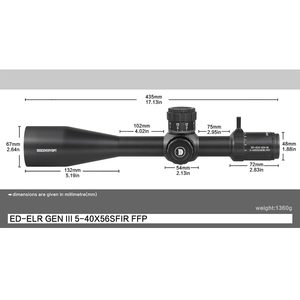 กล้องเล็ง DiscoveryOPT รุ่นใหม่ ED ELR Ultra Long Range 1000m ระยะยิงไกลพิเศษ FFP 35 มม. 5-40x56SFIR ED-ELR GEN3 5-40X56SFIR FFP-Z 0.1MARD - Product Image 4