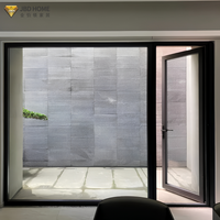 Portes à battants modernes en alliage d'aluminium insonorisées à double vitrage trempé pour hôtels, chambres, appartements, villas et salles à manger