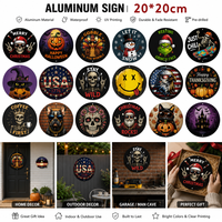 Peinture murale ronde personnalisable en aluminium pour le Ramadan, design moderne, vente chaude