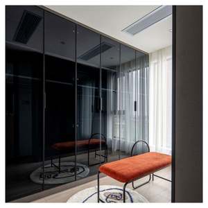 Factory Kitchen Furniture Customized Make Black <b>Painting</b> Space-Saving Wardrobe Black PET Gloss Wooden Wardrobe - Product Image 1