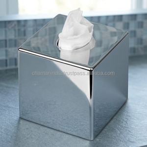 Chaman India Square Polished Stainless Steel Copper Plating Tissue Box Cover Model 15500 - Product Image 2