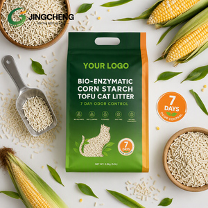 Litière pour chat en amidon de maïs et <span class=keywords><strong>tofu</strong></span>, enzymatique, contrôle des odeurs pendant 7 jours, biodégradable, sans poussière, vente en gros, OEM, marque privée, usine - Product Image 1