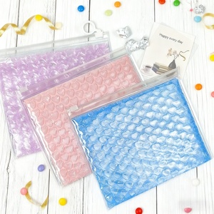 Commercio all'ingrosso a forma di cuore bollettini a bolle rosa blu busta di plastica chiusura lampo per imballaggio con chiusura lampo per spedizione postale Express - Product Image 1