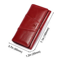 Portefeuille de voyage classique de luxe en cuir pour femme avec porte-cartes, protection RFID et doublure en polyester