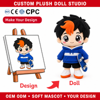 Peluche personnalisée Garçon Skater, Figurine en peluche, Mascotte douce, Jouet OEM ODM, Créez votre design