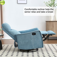 360 °   Fauteuil inclinable pivotant et à bascule pour salon et chambre à coucher, avec massage chauffant, fauteuil inclinable manuel avec port de charge USB P1182