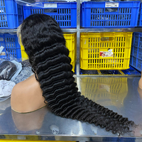 Perruque en cheveux naturels vietnamiens, ondulations Pineapple Wave, lisses comme des baguettes, 36 pouces, ondulations Spanish Curly, perruque en cheveux humains, ondulations Burmese Curly 13x6