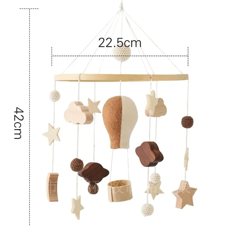 Baby Cribs Animal Kingdom Bed Bell Wooden Hanging Arm Room Decoration Rattles for 0 12 months baby Toys Wooden Mobile Bed Bell