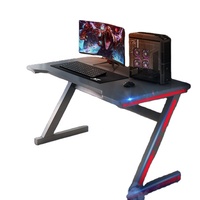 Mesa de jogo para computador, mesa de led rgb z em forma de pc para jogos para internet e computador