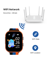 Montre connectée pour enfants LT49 avec carte SIM 4G, écran 1,85 pouces, GPS, LBS, WIFI, localisation, SOS, appels vidéo et vocaux