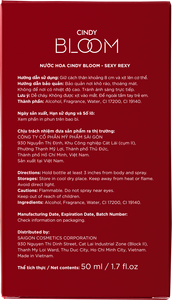 น้ำหอมผู้หญิงกลิ่นดอกไม้ ติดทนนาน หอมเย้ายวน CINDY BLOOM - Sexy Rexy (50 มล.) สเปรย์ จากเวียดนาม - Product Image 5