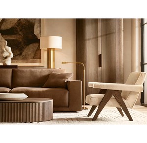 R American Style <strong>White</strong> Oak Vertical Grain Curved <strong>Double</strong> Door <strong>Wardrobe</strong> - Product Image 5