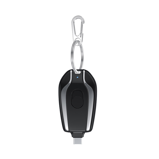 2024 Portable Mini Keychain Power Bank Emergency Charger 1300mah Type-C Input Ultra Slim Powerbank for Mobile Phone