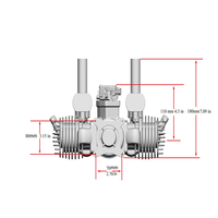 Moteur à Essence à Piston Bicurseur RCGF Stinger Pro125CC 1500 tr/min, Type Bicylindre 2 Temps, pour Avion RC à Aile Fixe